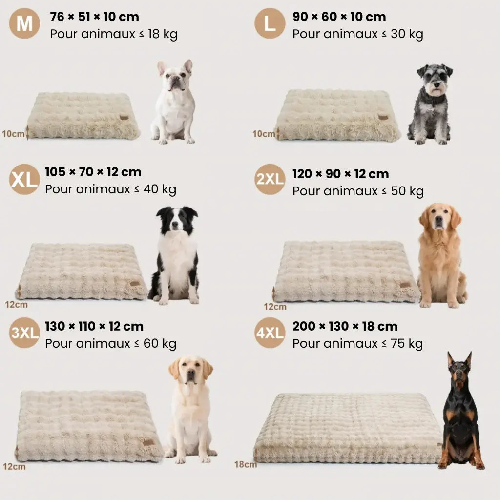 Fluffin CloudNest® – Matelas orthopédique moelleux & lavable pour chien