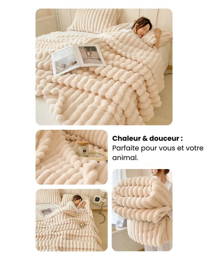 Fluffin CozyTouch® – Plaid cocoon ultradoux pour lit, canapé & animaux