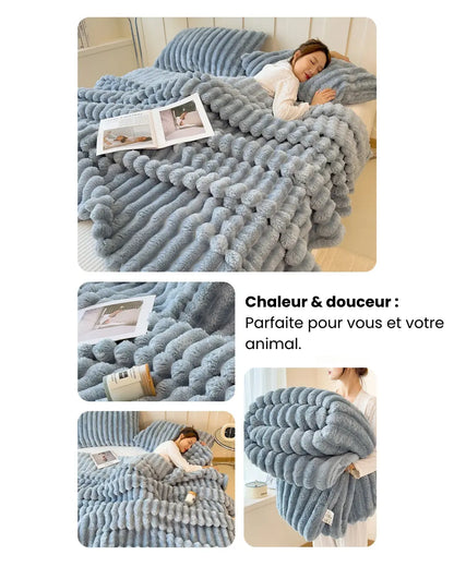 Fluffin CozyTouch® – Plaid cocoon ultradoux pour lit, canapé & animaux