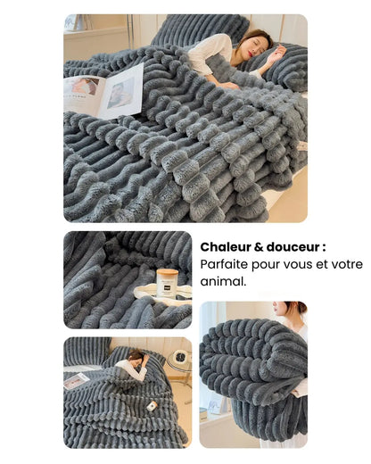 Fluffin CozyTouch® – Plaid cocoon ultradoux pour lit, canapé & animaux