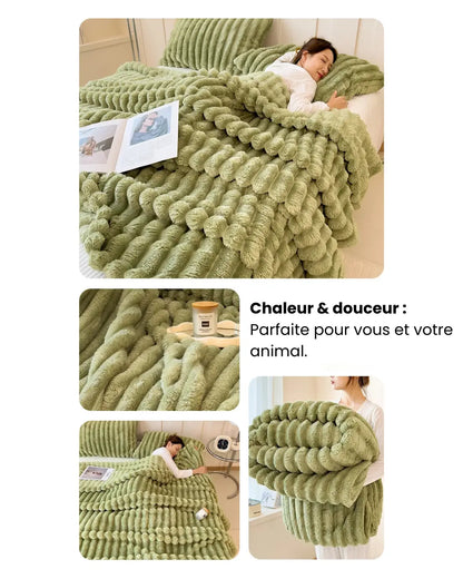 Fluffin CozyTouch® – Plaid cocoon ultradoux pour lit, canapé & animaux