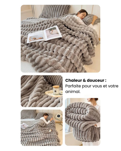 Fluffin CozyTouch® – Plaid cocoon ultradoux pour lit, canapé & animaux
